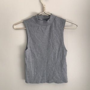 TOPSHOP Sleeveless Mock Neck Ribbed Tank Top